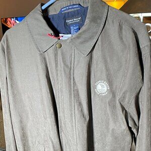 Pebble Beach Collection Jacket-Size L-Blue Nylon Lined-OD Green Outer  IN8101